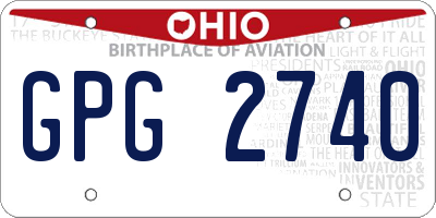 OH license plate GPG2740