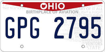 OH license plate GPG2795