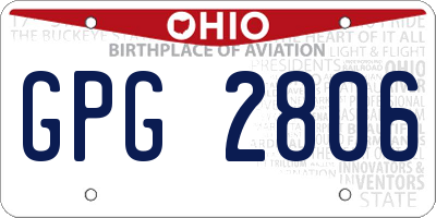 OH license plate GPG2806