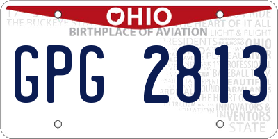 OH license plate GPG2813