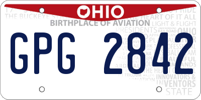 OH license plate GPG2842