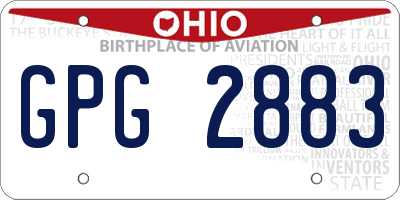 OH license plate GPG2883