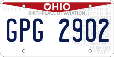OH license plate GPG2902