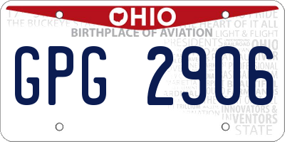 OH license plate GPG2906