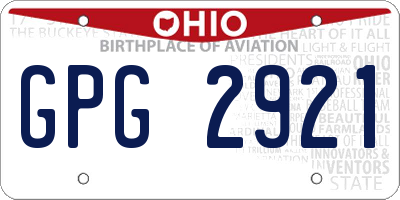 OH license plate GPG2921