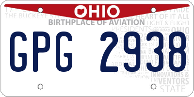 OH license plate GPG2938