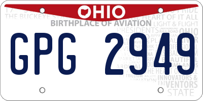OH license plate GPG2949