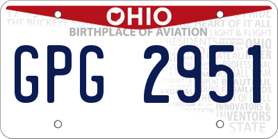 OH license plate GPG2951
