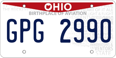 OH license plate GPG2990