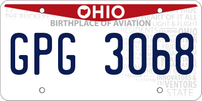 OH license plate GPG3068