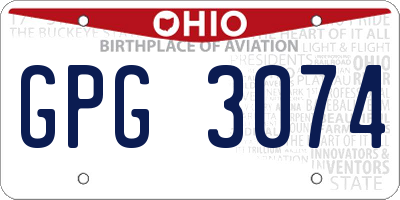 OH license plate GPG3074