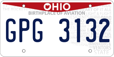 OH license plate GPG3132