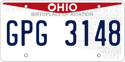 OH license plate GPG3148