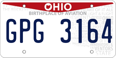 OH license plate GPG3164