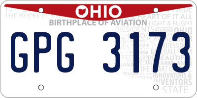 OH license plate GPG3173