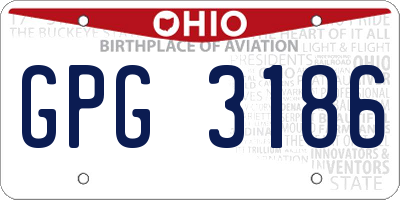 OH license plate GPG3186
