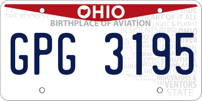 OH license plate GPG3195