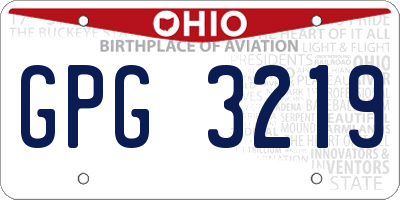OH license plate GPG3219