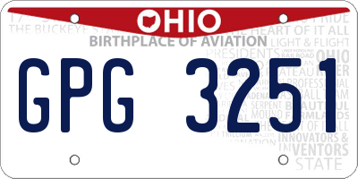 OH license plate GPG3251
