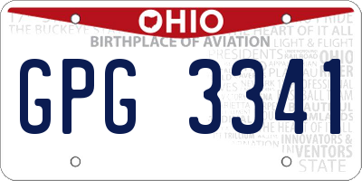 OH license plate GPG3341