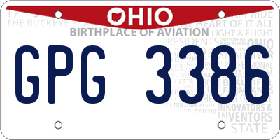 OH license plate GPG3386