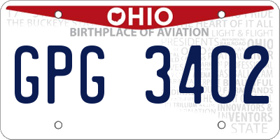 OH license plate GPG3402