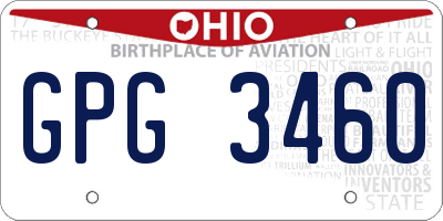 OH license plate GPG3460