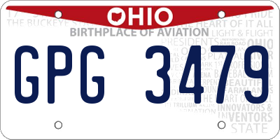 OH license plate GPG3479