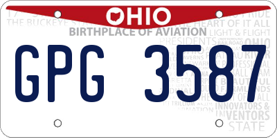 OH license plate GPG3587