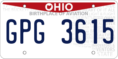 OH license plate GPG3615