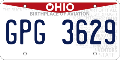 OH license plate GPG3629