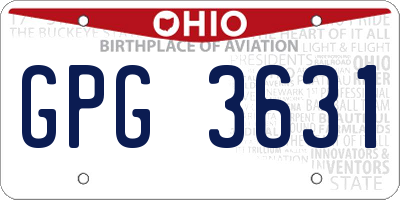 OH license plate GPG3631