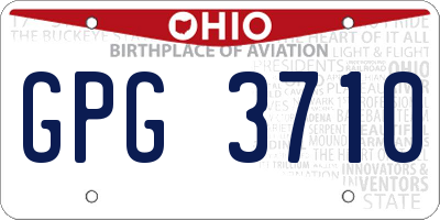 OH license plate GPG3710