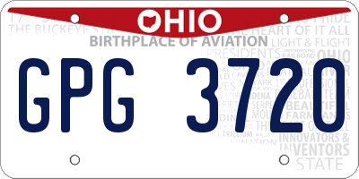 OH license plate GPG3720