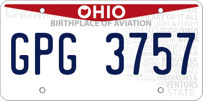 OH license plate GPG3757