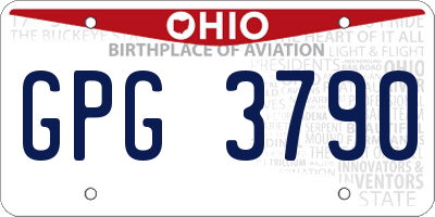 OH license plate GPG3790