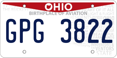 OH license plate GPG3822