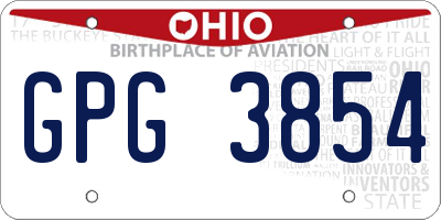 OH license plate GPG3854