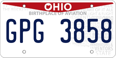 OH license plate GPG3858