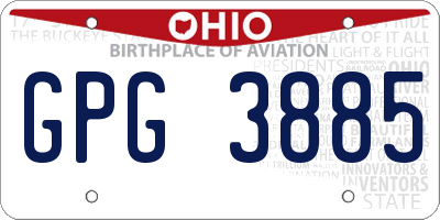 OH license plate GPG3885