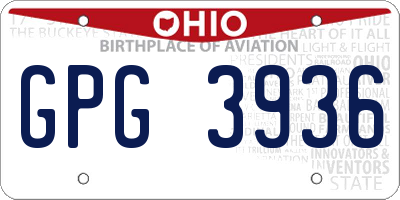 OH license plate GPG3936