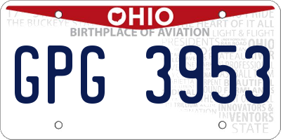 OH license plate GPG3953