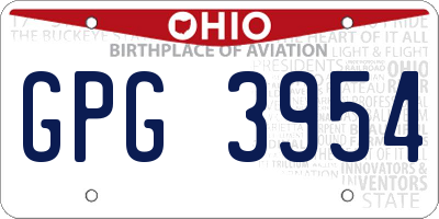 OH license plate GPG3954