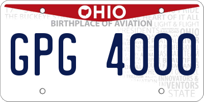 OH license plate GPG4000