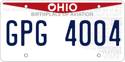 OH license plate GPG4004