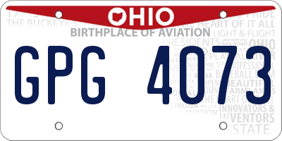 OH license plate GPG4073