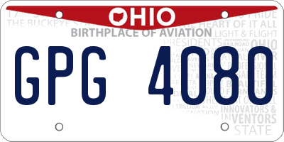 OH license plate GPG4080