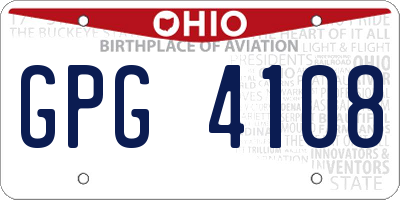 OH license plate GPG4108