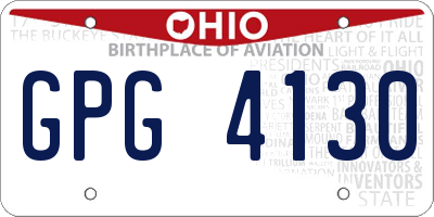 OH license plate GPG4130