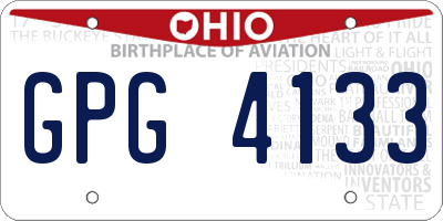 OH license plate GPG4133